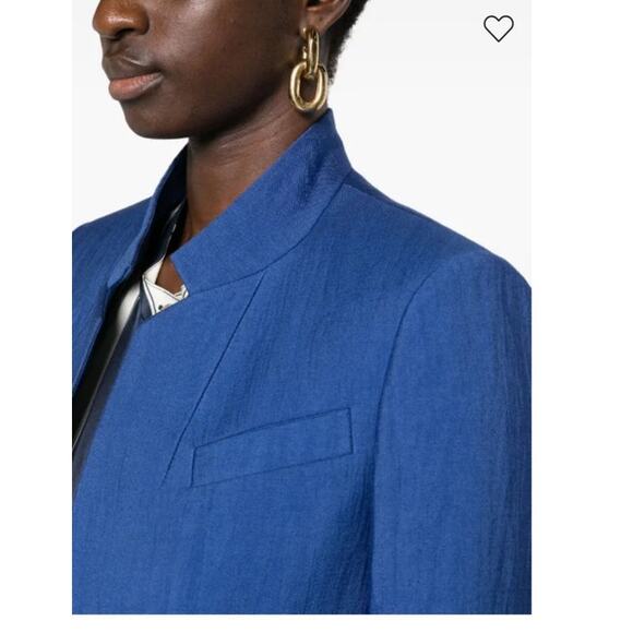 NWT: Zadig & Voltaire Very Open-front Linen Blend Blazer in Blue Saphire - Picture 3 of 16